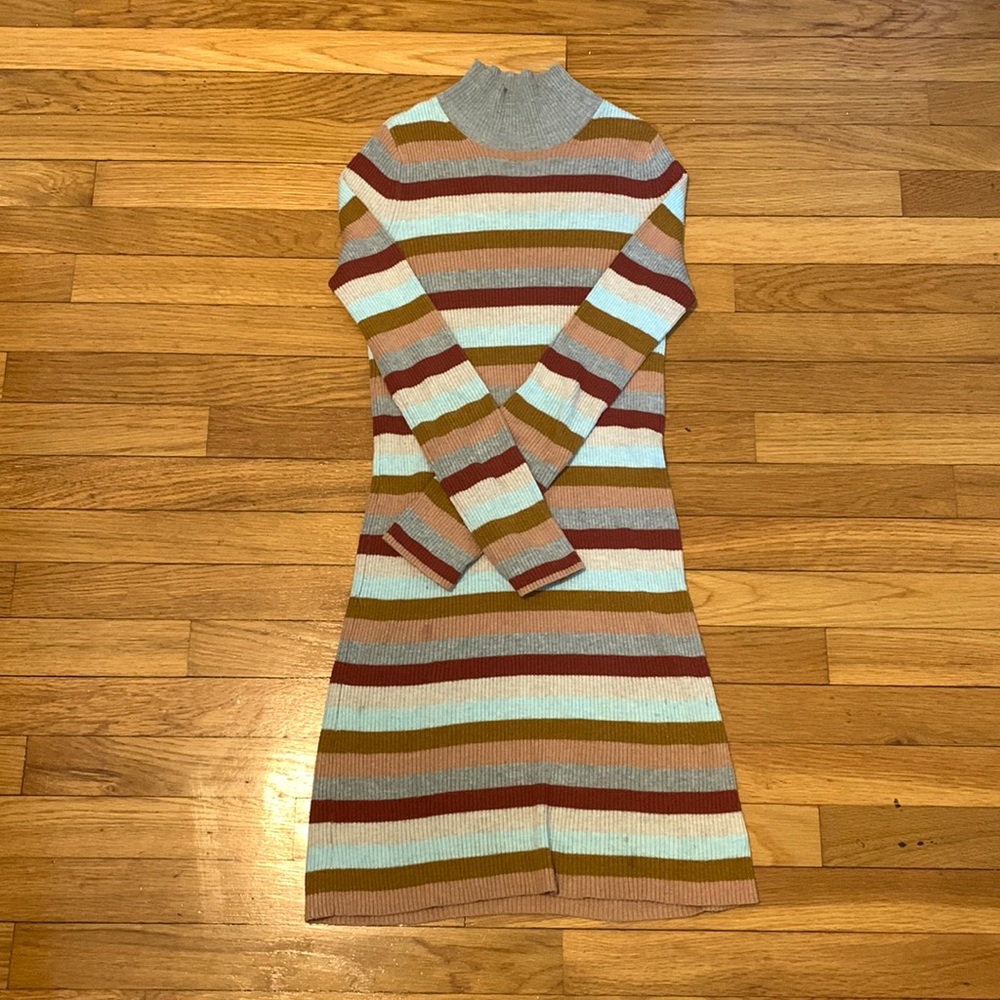 American Eagle Bodycon Multicolor Striped Sweater Dress (S)